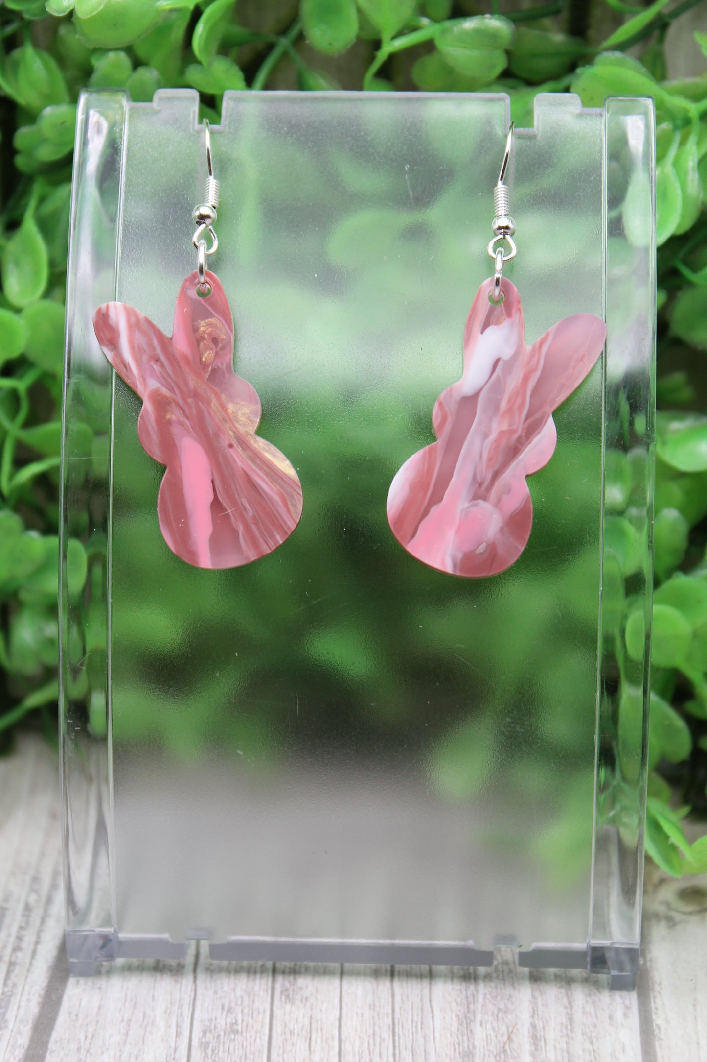 Pink Marble Easter Peeps • Dangle Earrings