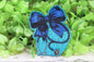Dark Blue Bow Stethoscope on Blue Glitter Badge Reel