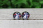 Colorblock Taylor 12mm Glass Stud Earrings || Hypoallergenic