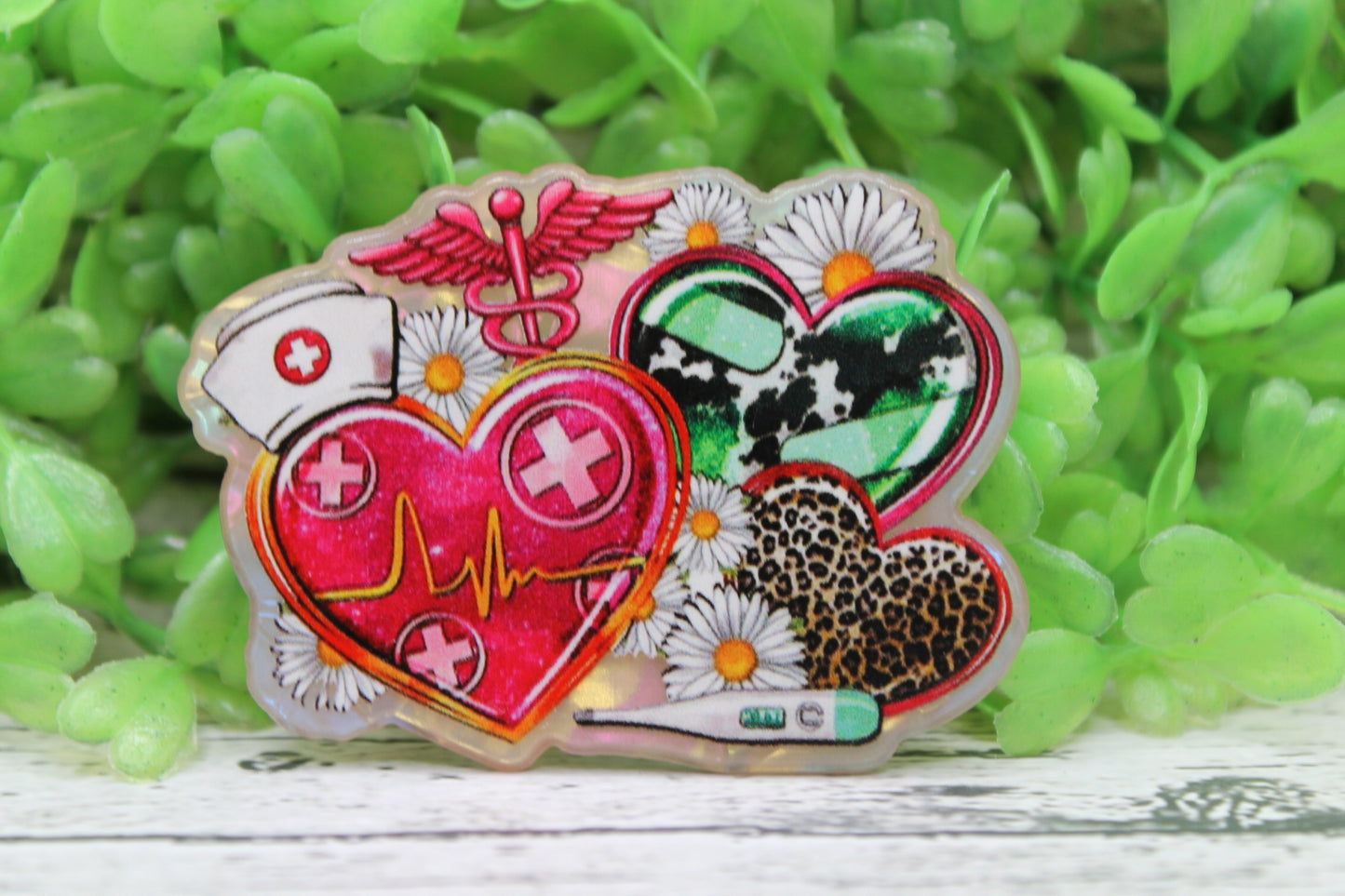Nurse Heart Trio Badge Reel