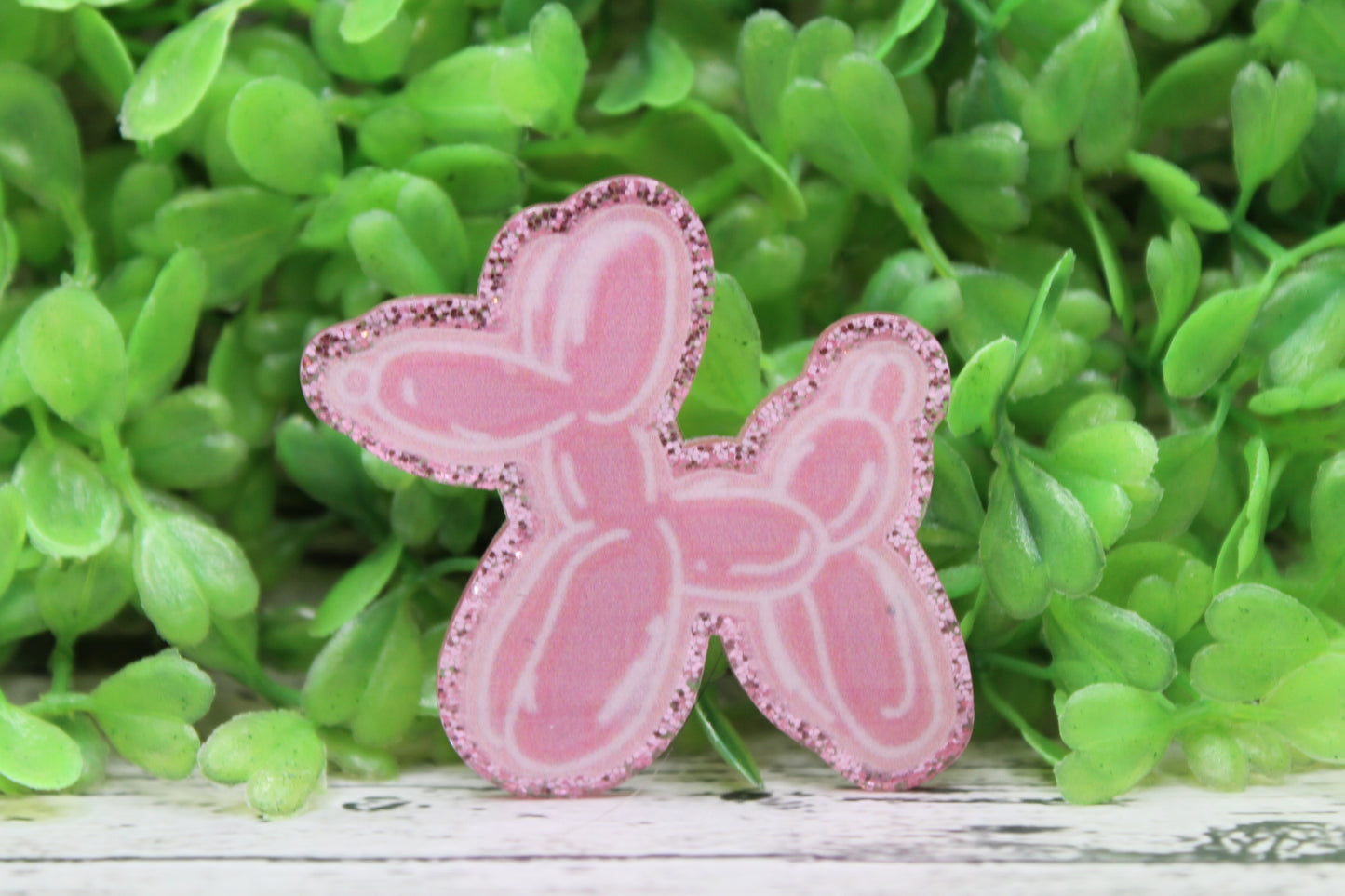 Pink Balloon Dog Badge Reel