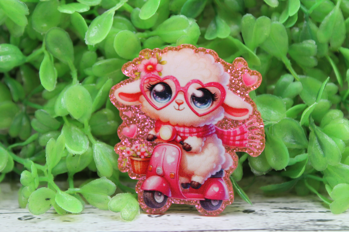 Sheep in Pink Bike Badge Reel