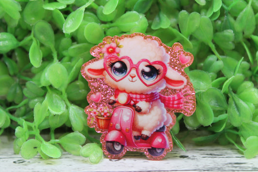 Sheep in Pink Bike Badge Reel