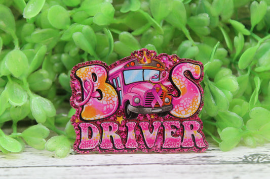 Bus Driver Breast Cancer Awareness Badge Reel