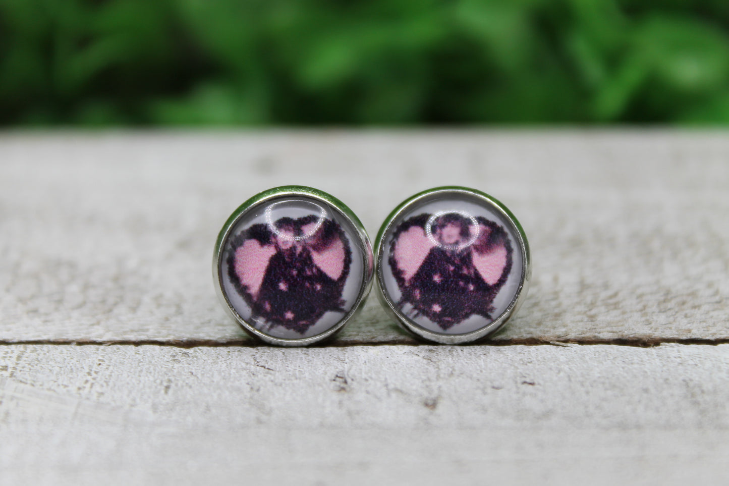 Era Tour Swiftie Heart 12mm Glass Stud Earrings || Hypoallergenic