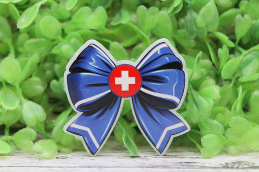 Blue Medical Bow Badge Reel