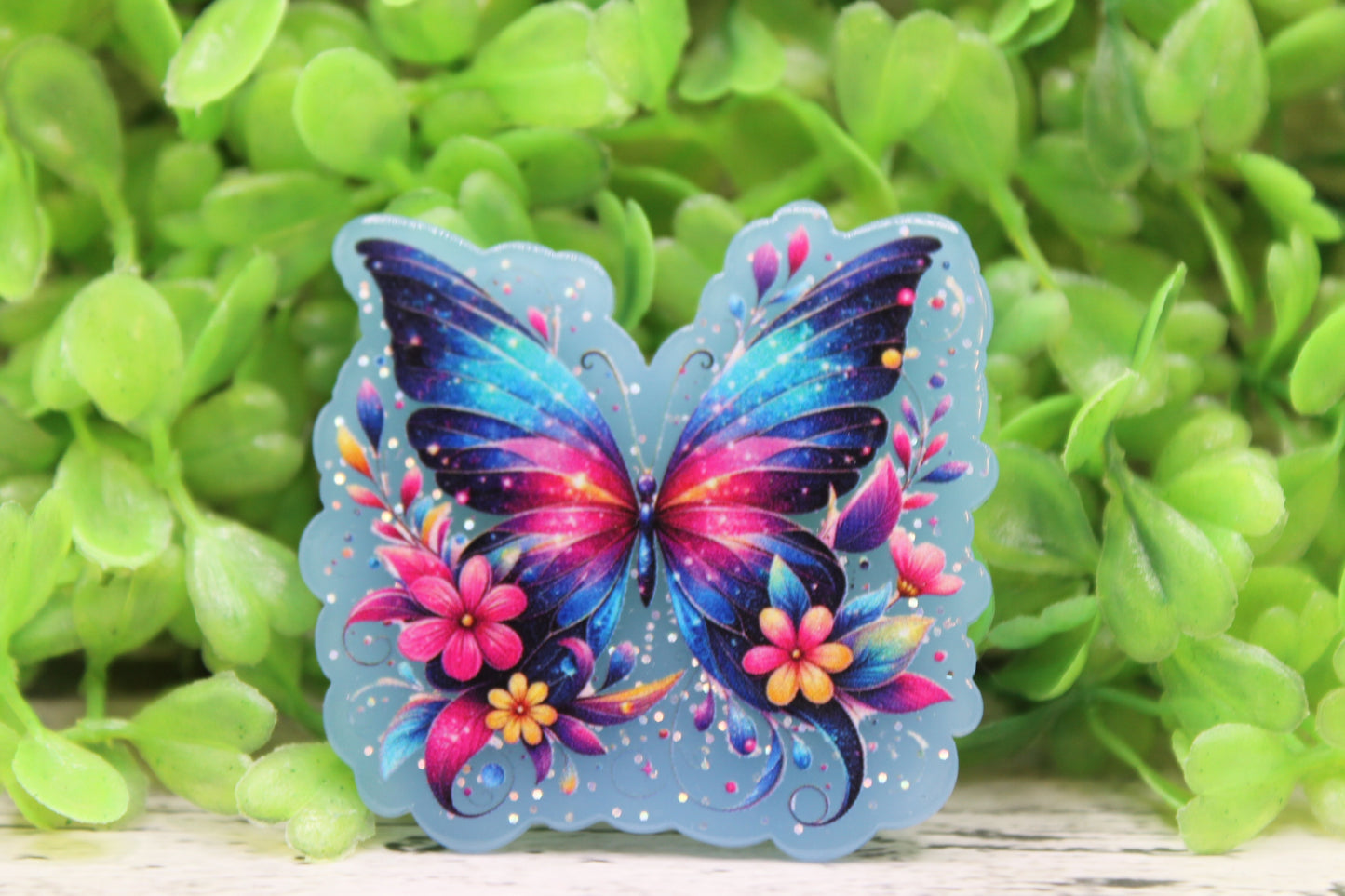 Whimsical Floral Butterfly Badge Reel