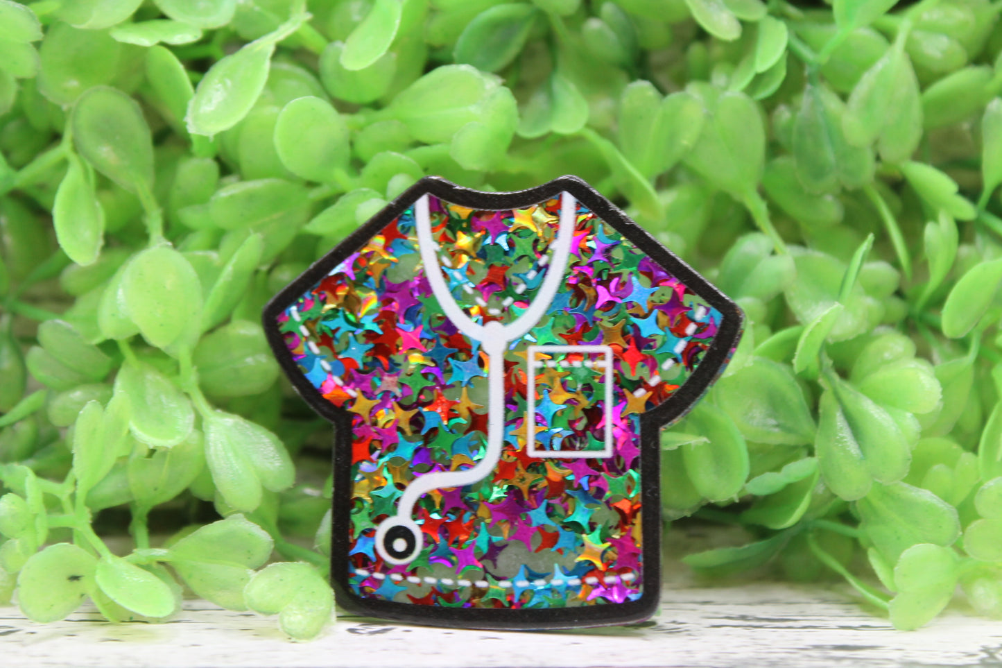 Multi-Colored Confetti Scrubs Badge Reel