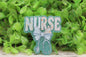 NURSE Stethoscope Bow Light Blue Badge Reel