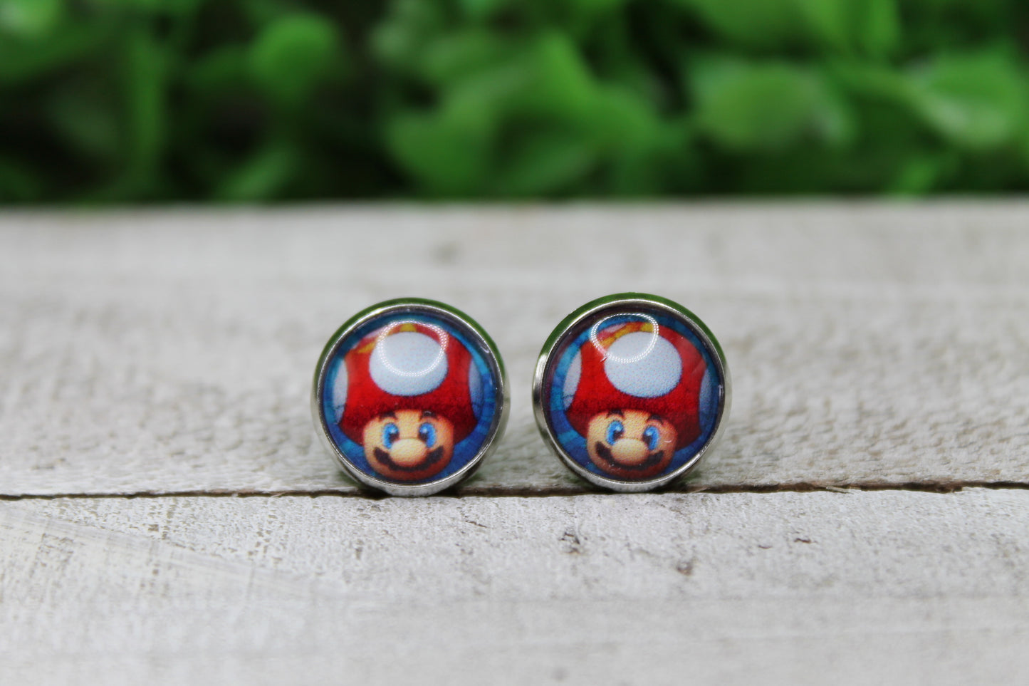 Stained Glass Toad 12mm Glass Stud Earrings