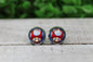 Stained Glass Toad 12mm Glass Stud Earrings