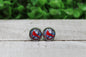 Stained Glass Cardinal 12mm Glass Stud Earrings