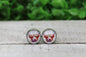 Stained Glass Highland Cow 12mm Glass Stud Earrings