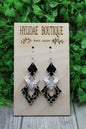 Cow Print Diamond Trio Dangle Earrings