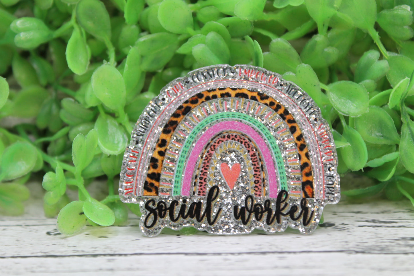 Social Worker Rainbow Badge Reel