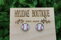 Baseball 12mm Glass Stud Earrings