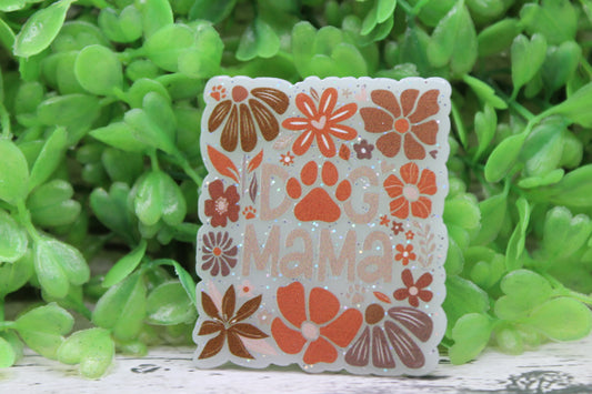 Retro Floral DOG MAMA Badge Reel
