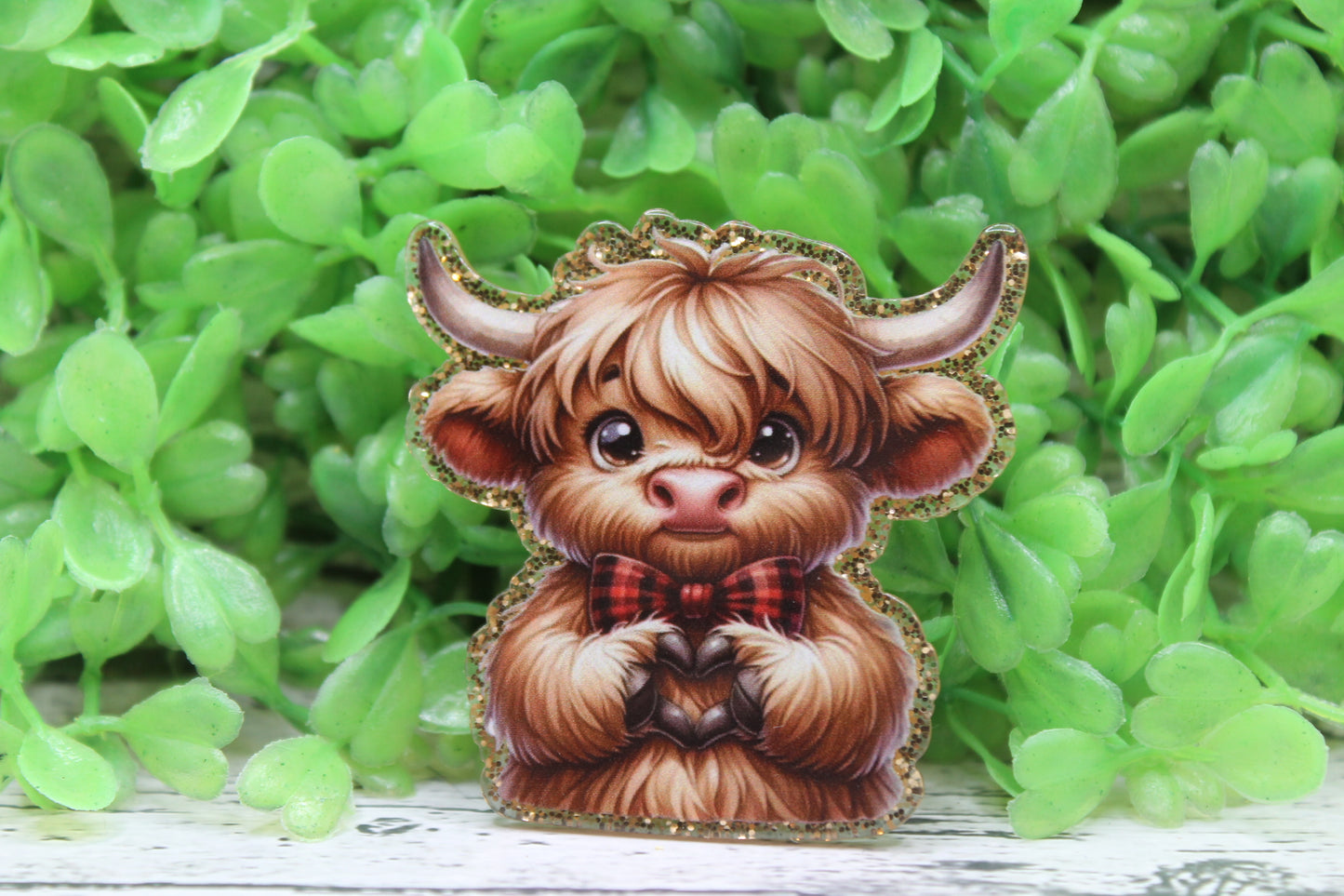 Highland Cow with Bowtie Badge Reel