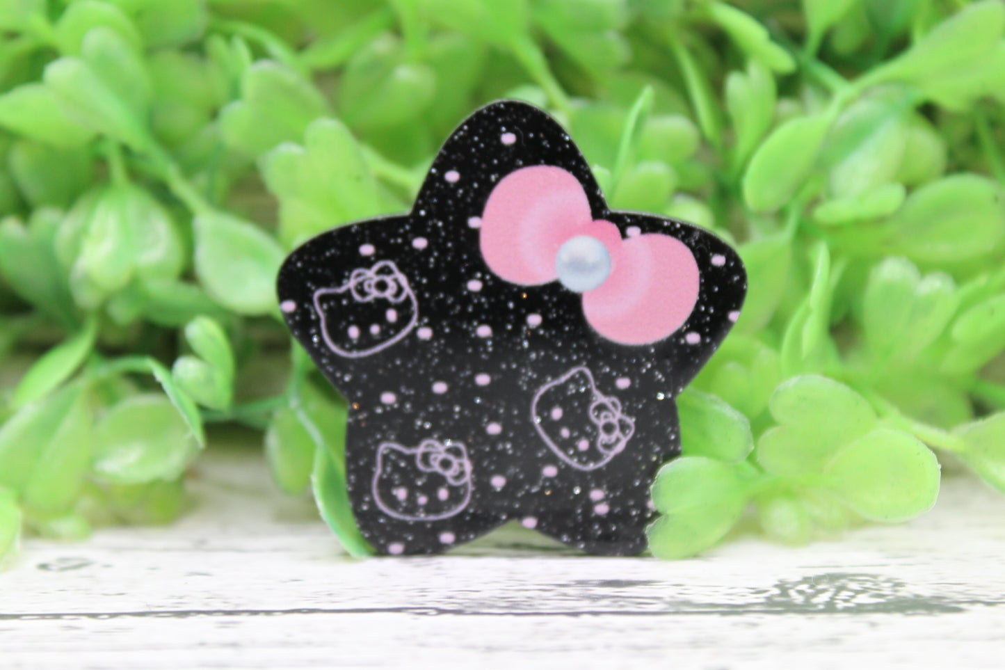 Sparkle Star Cat Badge Reel