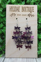 Purple Ombre Dragonflies Dangle Earrings