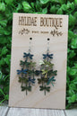 Blue & Green Ombre Dragonflies Dangle Earrings