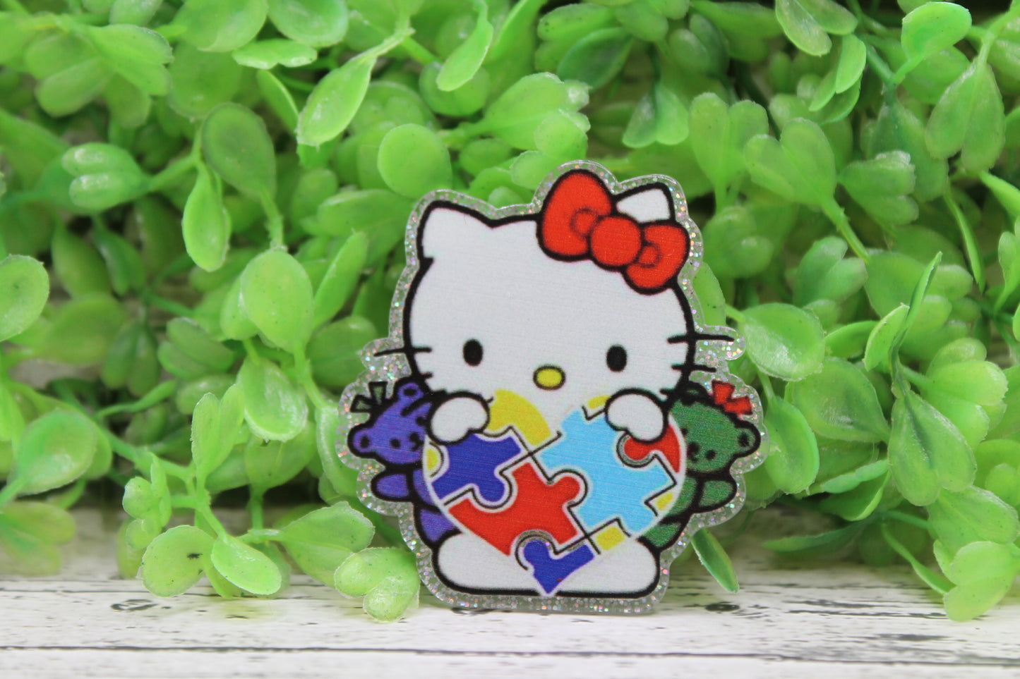Autism Awareness Cat Badge Reel