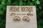 Rainbow Glitter Stud Earrings