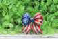 American Flag Bow on Silver Badge Reel
