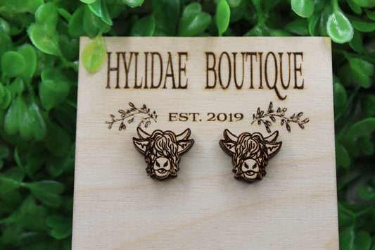 Highland Cow Stud Earrings