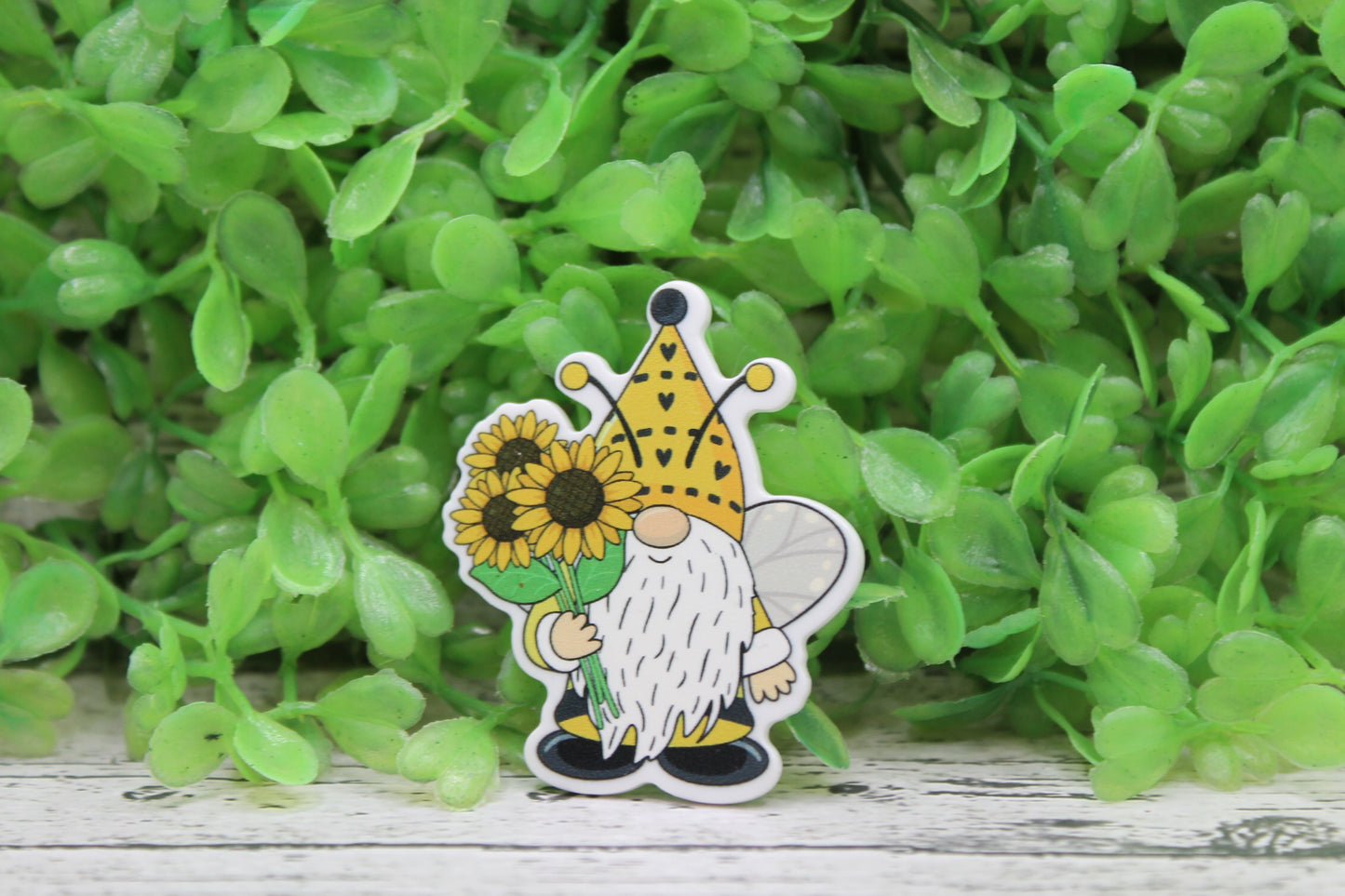 Gnome with Sunflowers Badge Reel