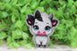 White Cow with Black Bow Badge Reel