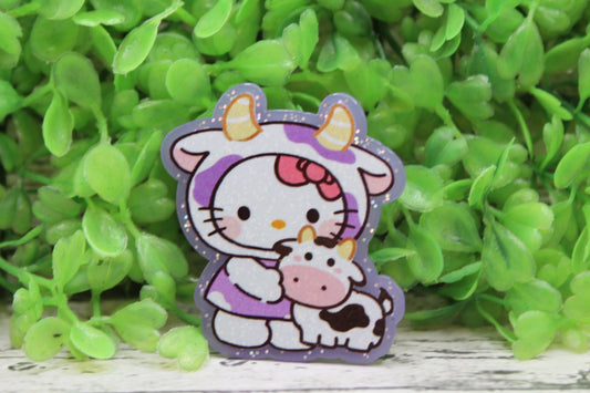 Cat Cow with Cow Badge Reel