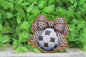 Soccer Ball with Leopard Bow Badge Reel