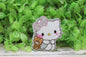 Cat with Teddy Bear Badge Reel