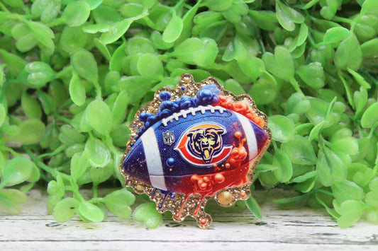 Chicago Bears Football on Gold Glitter Badge Reel