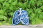 Blue Mirrored  Floral Lungs Badge Reel