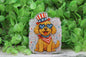 American Flag Dog with Sunglasses Badge Reel