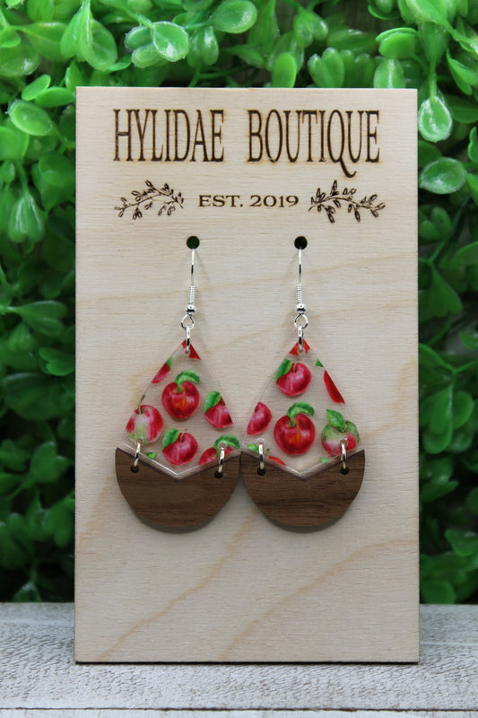 Apples Split Teardrop Dangle Earrings