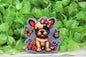Floral Frenchie Badge Reel