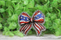 American Flag Bow on Silver Badge Reel
