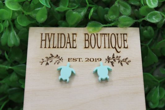 Lt Green Turtles Stud Earrings