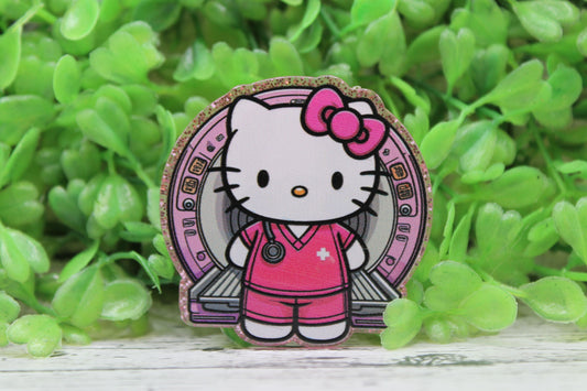 MRI Tech Nurse Cat Badge Reel