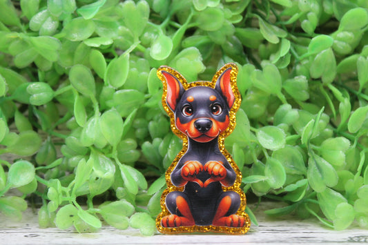 Doberman Pincher Dog Badge Reel