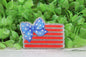 American Flag with Bow Badge Reel