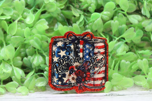 Dr Pepper Trio Flag Floral Badge Reel