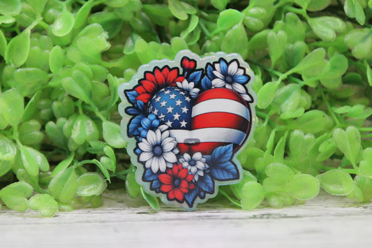 Floral Heart Flag Badge Reel