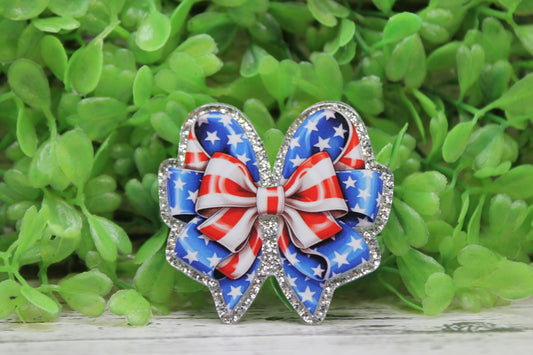 Patriotic Double Bow Badge Reel