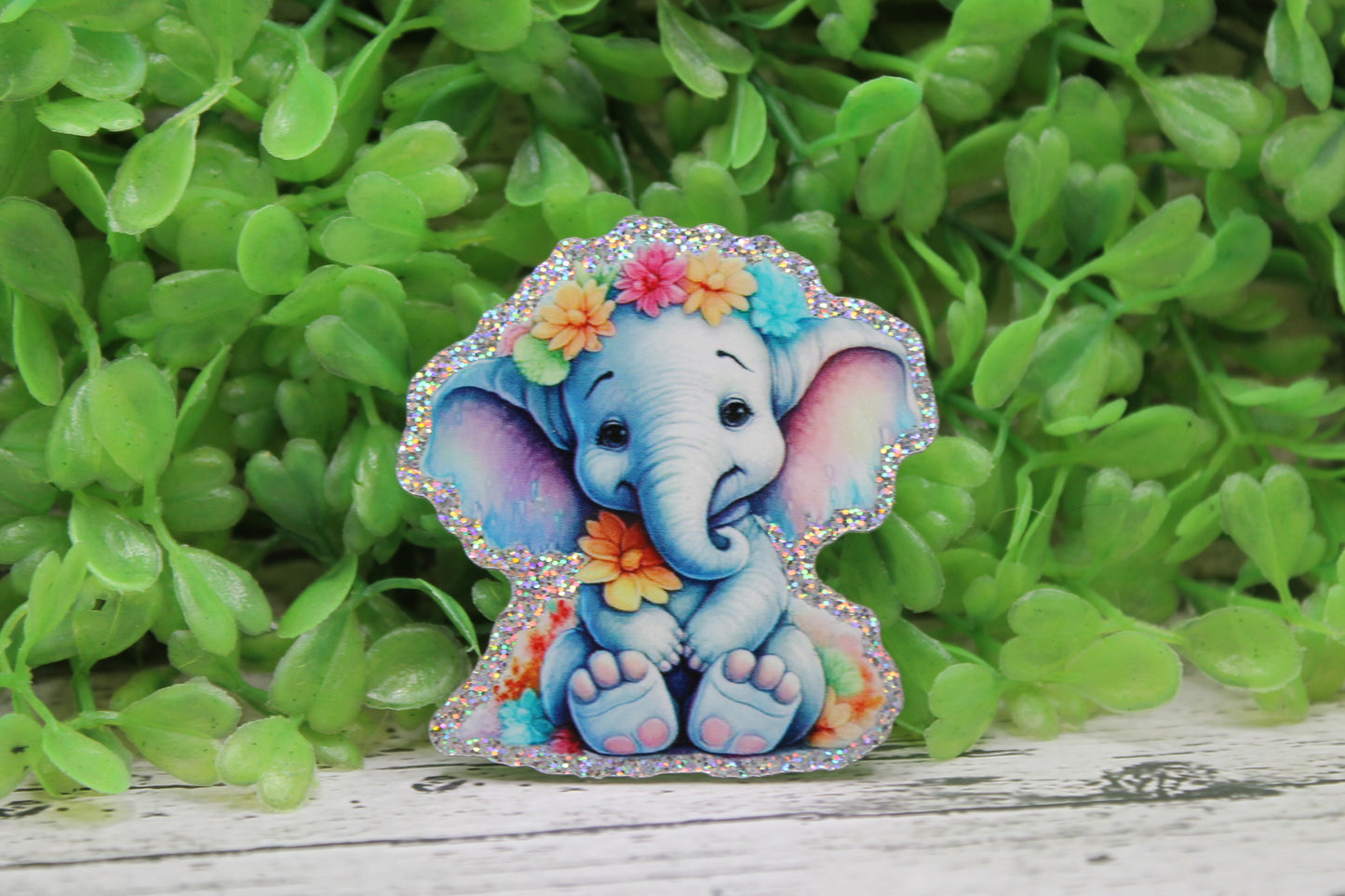 Floral Elephant Badge Reel