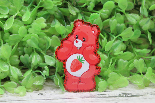 Strawberry Bear Badge Reel