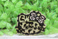 Leopard Cat with Bow and Glasses Badge Reel
